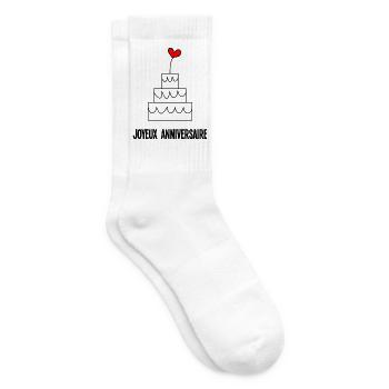 HAPPY BIRTHDAY. HAPPY BIRTHDAY. ANNIVERSARY. - Tennis socks - white - Right
