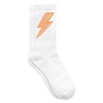 Symbole de foudre en 3D orange chaud - Chaussettes de tennis - blanc - Droite