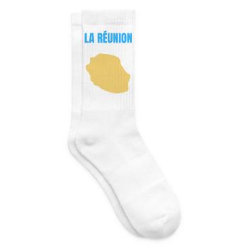Reunion Island Golden Map T-shirt - Tennis socks - white - Right