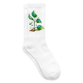Blätter - Tennissocken - Weiß - Rechts