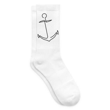 Croquis de l’ancre – symbole maritime de durabilité - Chaussettes de tennis - blanc - Droite