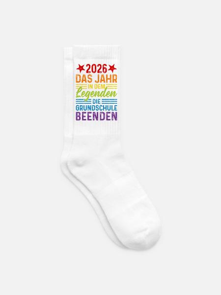 2026 Jahr in dem Legenden die Grundschule beenden - Tennissocken - Weiß
