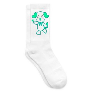 KawaiiDOGGOS – Lucky "Lucky"-Druck - Tennissocken - Weiß - Rechts