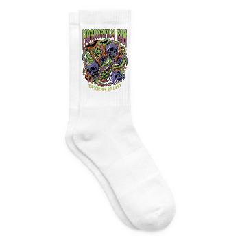 Crâne néon fan de films d’horreur - Chaussettes de tennis - blanc - Droite