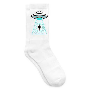 UFO Entführung Beam Me Up Vektor - Tennissocken - Weiß - Rechts