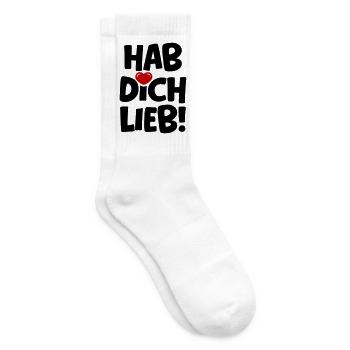 Hab Dich Lieb - Liebe Verliebt - Tennissocken - Weiß - Rechts