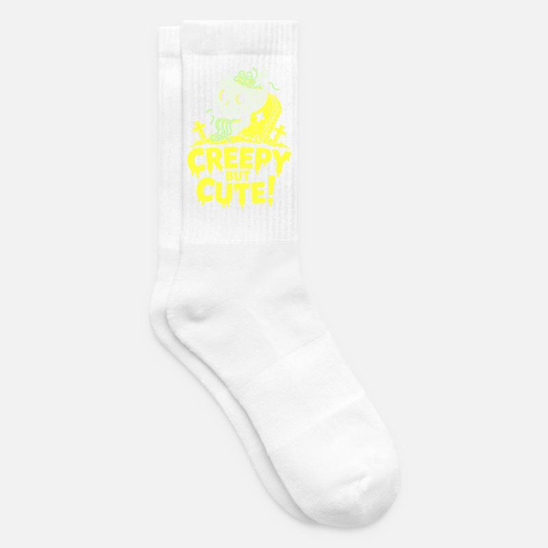Un éclat de crâne effrayant mais mignon - Chaussettes de tennis - blanc