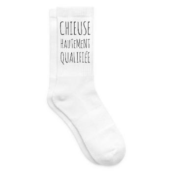 Chieuse hautement qualifiée - Idée cadeau femme - Chaussettes de tennis - blanc - Droite