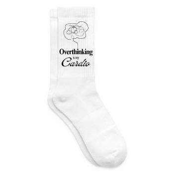 Overthinking is my Cardio Mental Health Humor Tee - Tennissocken - Weiß - Rechts