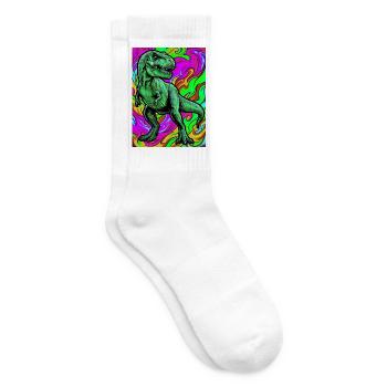 Dinosaurier - Tennissocken - Weiß - Rechts