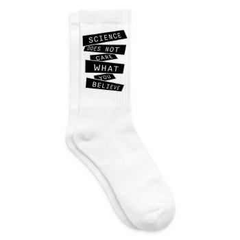 Science Does Not Care What You Believe Fakten Logo - Tennissocken - Weiß - Rechts