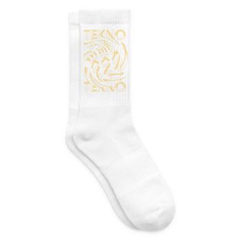 Tekno Spirale -  Tenue Rave Party homme femme - Chaussettes de tennis - blanc - Droite