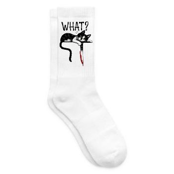 Katze What? - Tennissocken - Weiß - Rechts