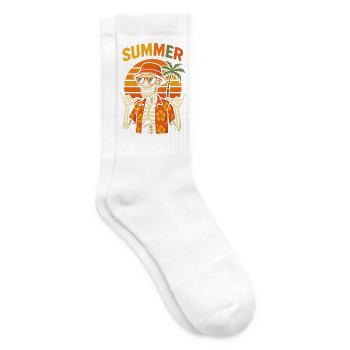 Hawaiian Palm Summer Skeleton - Tennis socks - white - Right