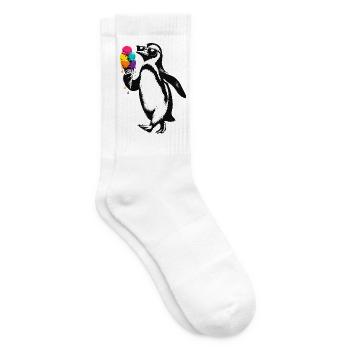 Cooler Pinguin mit Eis Illustration  - Tennissocken - Weiß - Rechts