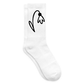 Flower - Tennis socks - white - Right