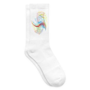 Rainbow Spiral Neon Pattern - Tennis socks - white - Right