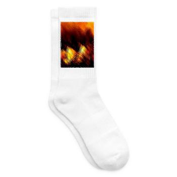 Motif d’ondes en cercle de feu - Chaussettes de tennis - blanc - Droite