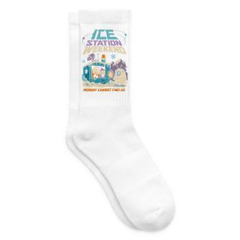 Eisstation Wochenende Winter Humor - Chaussettes de tennis - blanc - Droite