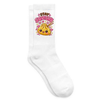 Stay Squishy! – Golden Kawaii Dumpling - Tennis socks - white - Right