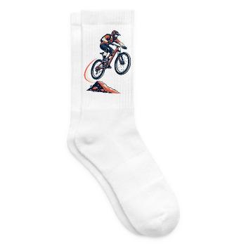 Chemise de saut en descente de VTT - Chaussettes de tennis - blanc - Droite