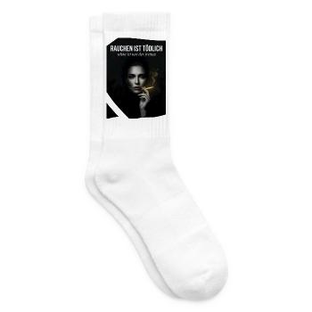 Tödliche Schönheit: Rauchende Diva - Tennissocken - Weiß - Rechts