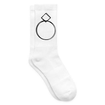 Ring handgezeichnet - Tennissocken - Weiß - Rechts
