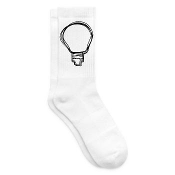Glühbirne handgezeichnet - Tennissocken - Weiß - Rechts