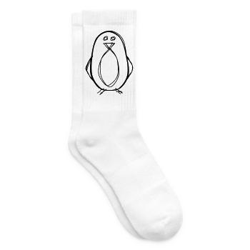 Pinguin handgezeichnet - Tennissocken - Weiß - Rechts