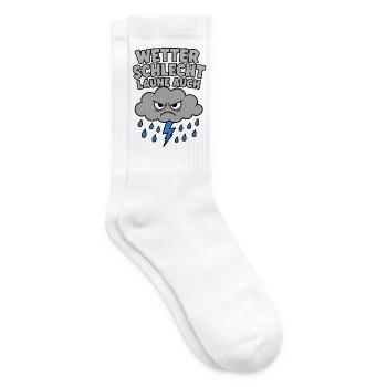 Wetter schlecht Laune auch – Mürrische Wolke Shirt - Tennissocken - Weiß - Rechts