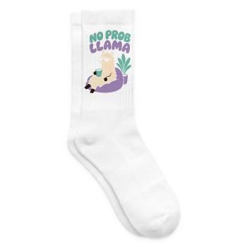 No Prob Llama – Entspanntes Lama mit Kaffee - Tennissocken - Weiß - Rechts