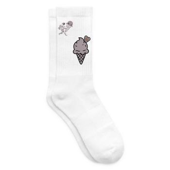 Schoko Eiswaffel Herz Icon - Tennissocken - Weiß - Rechts