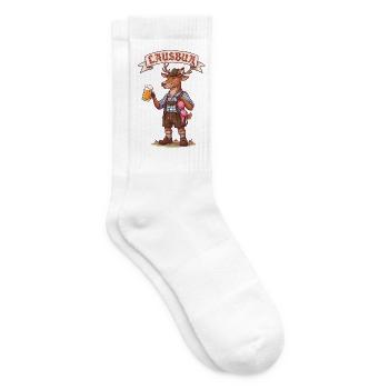 Lausbua Hirsch in Lederhosen - Tennissocken - Weiß - Rechts