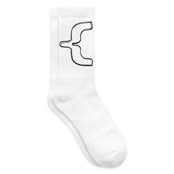 Geschweifte Klammer handgezeichnet - Tennissocken - Weiß - Rechts