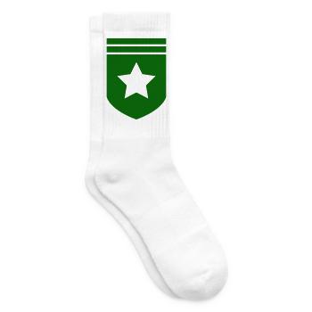 Grünes Abzeichen mit Stern - Tennissocken - Weiß - Rechts