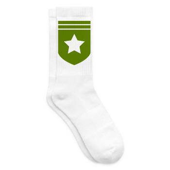Grünes Wappenstern-Design - Tennissocken - Weiß - Rechts