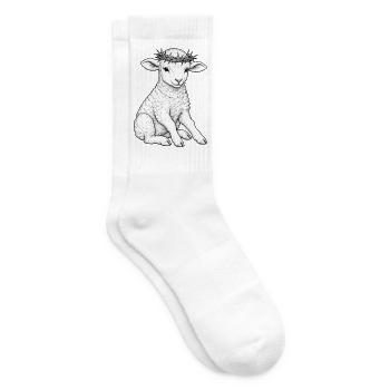 Lamm Gottes – Hoffnung - Tennissocken - Weiß - Rechts