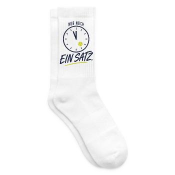 Nur noch ein Satz Tennis Sucht Spruch - Tennissocken - Weiß - Rechts