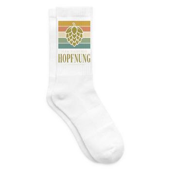 Man Darf Die Hopfnung Niemals Aufgeben Bierbrauer - Tennissocken - Weiß - Rechts