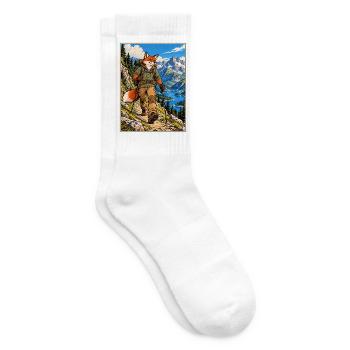 On the Trail – Fuchswanderer in den Bergen - Tennissocken - Weiß - Rechts