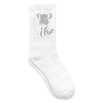 Elegantes Schwein im Anzug - Tennissocken - Weiß - Rechts