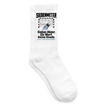 Siebenmeter Shirt – Ein Wurf. Keine Gnade. - Tennissocken - Weiß - Rechts