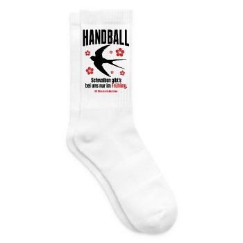 Handball Spruch – Schwalben nur im Frühling - Tennissocken - Weiß - Rechts