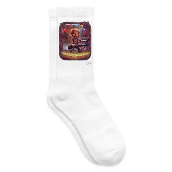 Ameise MALÚ Keyboard Synthesizer Band Rock Pop Art - Tennissocken - Weiß - Rechts