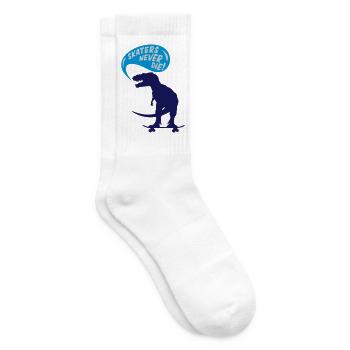 t-rex skater - Tennis socks - white - Right