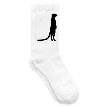 witziges Erdmännchen neugierig tierisch - Tennissocken - Weiß - Rechts