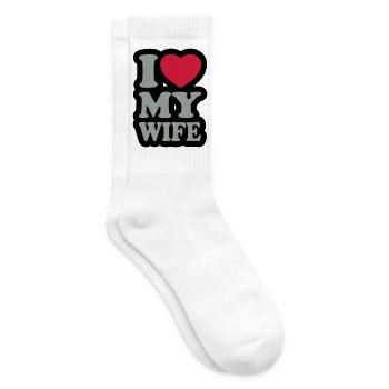 I love my wife - J'aime ma femme - Chaussettes de tennis - blanc - Droite