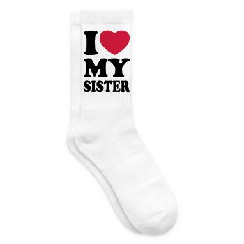 I love my sister - J'aime ma soeur - Chaussettes de tennis - blanc - Droite