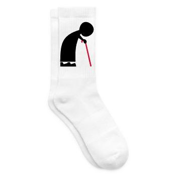 Rentner Humor, Alt aber stilvoll - Tennissocken - Weiß - Rechts