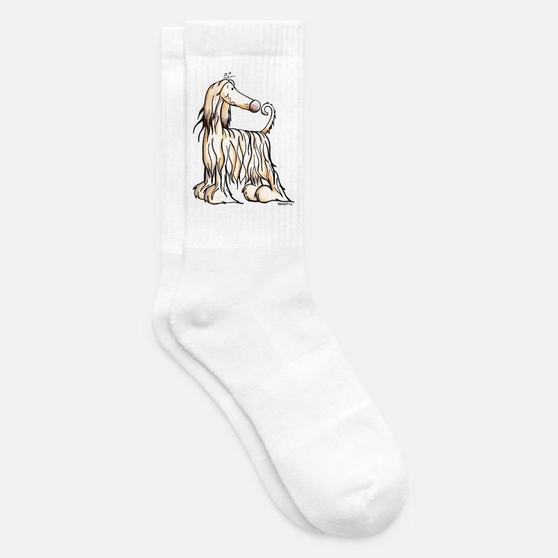 Funny Afghane Hound - Tennis socks - white